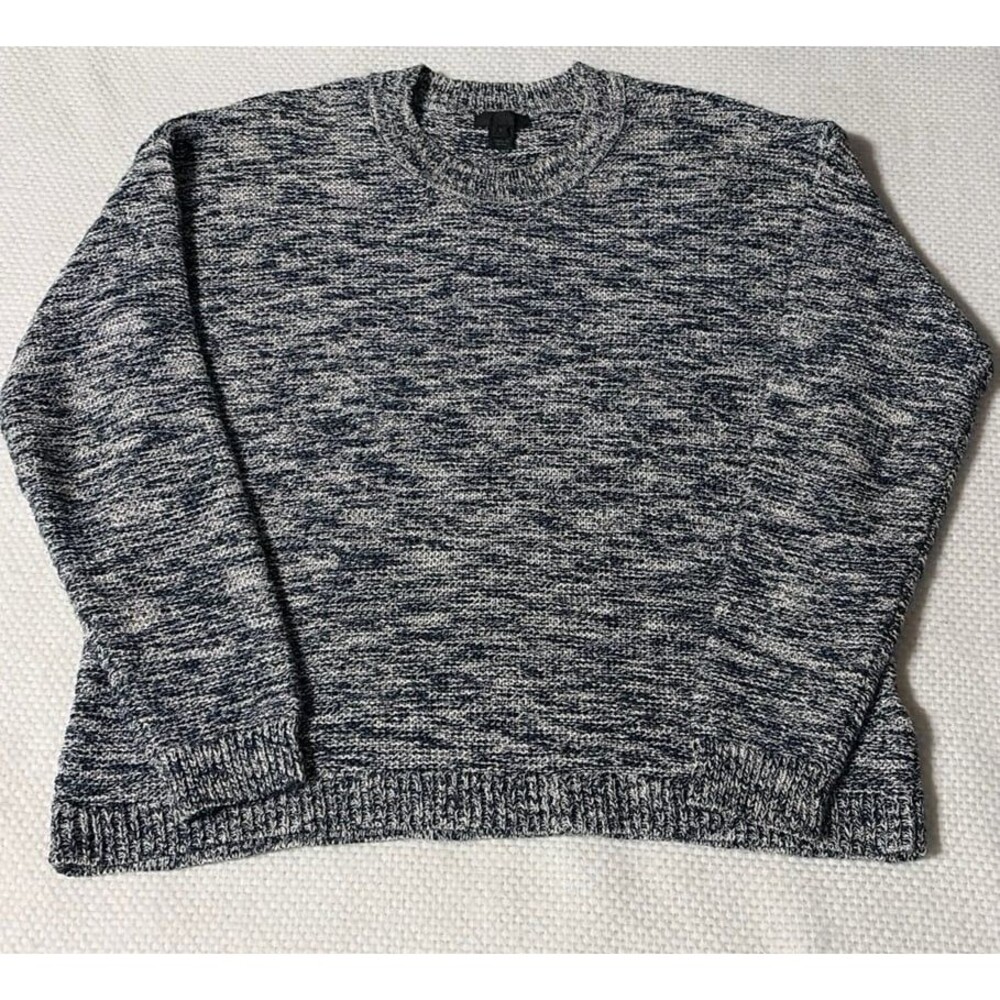 J.Crew Women’s S Gray Navy Marled Knit Crewneck Sweater